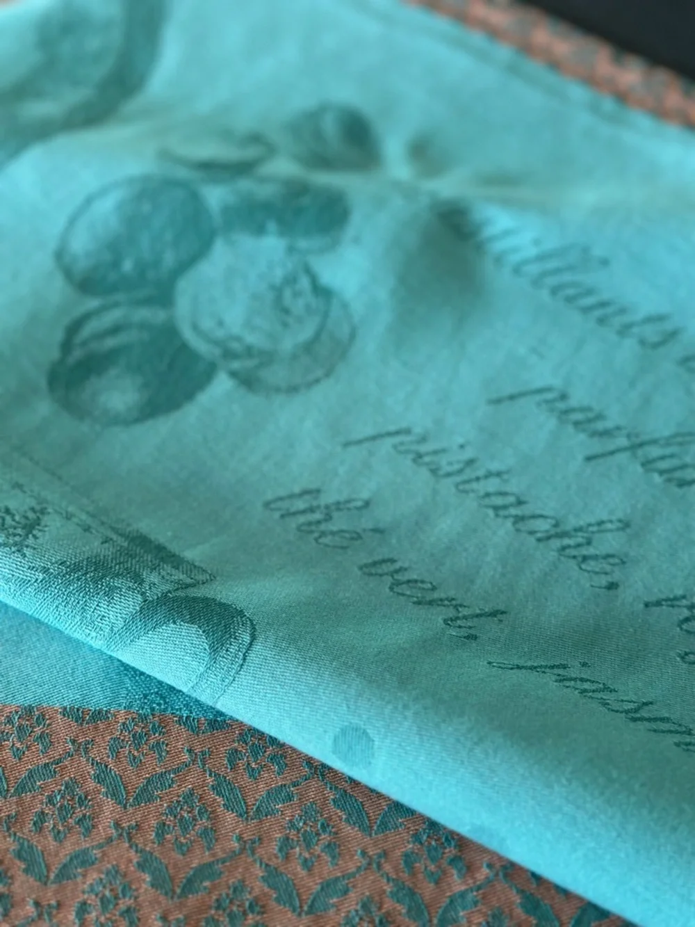 Jacquard Francais Teal and Copper Jacquard Tea Towel